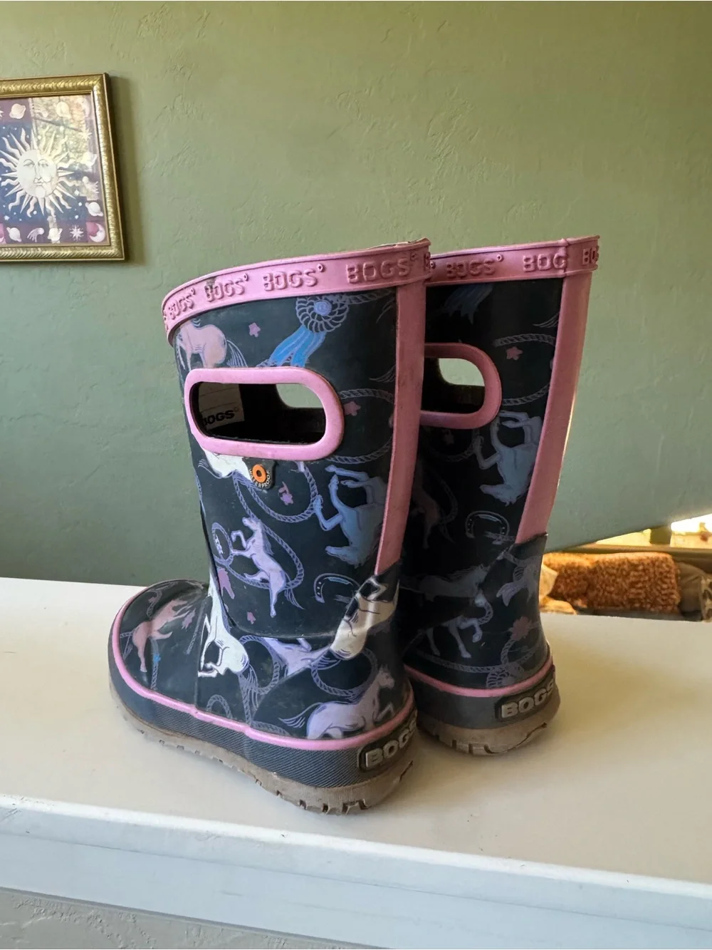 Kids Bog Rain Boot with Horses